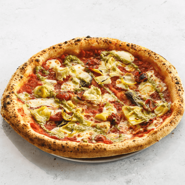 MARINATED ARTICHOKE, SUNBLUSHED TOMATO, BASIL PESTO